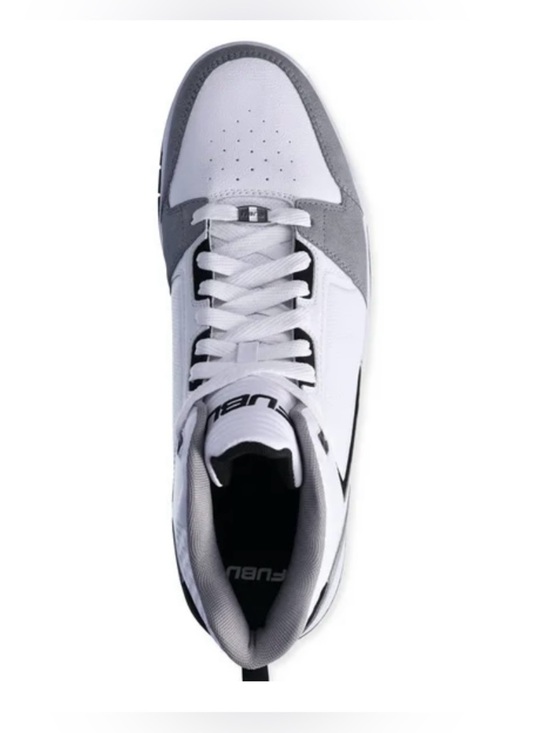 FUBU White and Gray Retro Court Sneakers